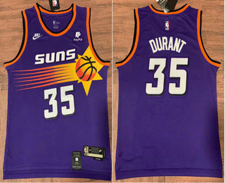 Men's Phoenix Suns #35 Kevin Durant Purple With 6 Patch Classic Edition Stitched Basketball Jersey