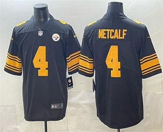 Men's Pisttburgn Steelers #4 DK Metcalf Limited Black Throwback Vapor Jersey