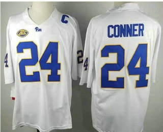 Men's Pittsburgh Panthers Pitt #24 James Conner White College NCAA Sitiched Football Jersey