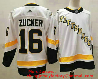 Men's Pittsburgh Penguins #16 Jason Zucker White Adidas 2020-21 Stitched NHL Jersey