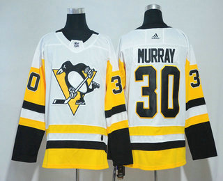 Men's Pittsburgh Penguins #30 Matt Murray White 2017-2018 Hockey Stitched NHL Jersey