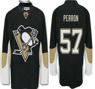 Men's Pittsburgh Penguins #57 David Perron Black Home Jersey