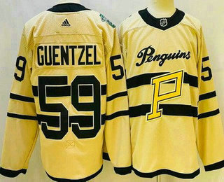 Men's Pittsburgh Penguins #59 Jake Guentzel Cream 2023 Winter Classic Authentic Jersey