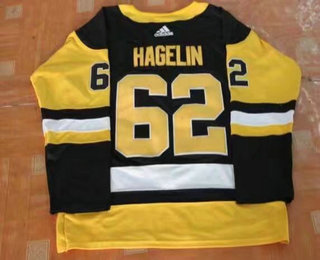 Men's Pittsburgh Penguins #62 Carl Hagelin Black 2017-2018 Hockey Stitched NHL Jersey