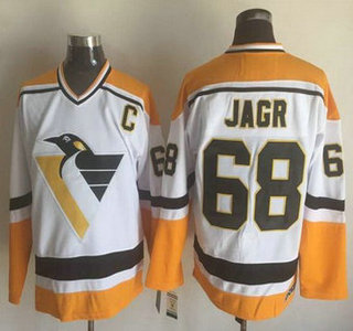 Men's Pittsburgh Penguins #66 Mario Lemieux 1992-93 White CCM Vintage Throwback Jersey