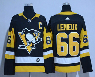 Men's Pittsburgh Penguins #66 Mario Lemieux Black 2017-2018 Hockey Stitched NHL Jersey