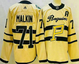 Men's Pittsburgh Penguins #71 Evgeni Malkin Cream 2023 Winter Classic Authentic Jersey