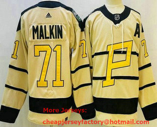 Men's Pittsburgh Penguins #71 Evgeni Malkin Cream 2023 Winter Classic Authentic Jersey