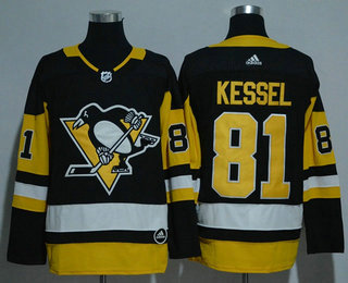 Men's Pittsburgh Penguins #81 Phil Kessel Black Home 2017-2018 Hockey Stitched NHL Jersey