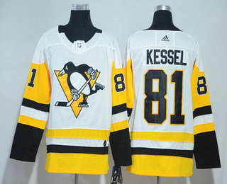 Men's Pittsburgh Penguins #81 Phil Kessel White 2017-2018 Hockey Stitched NHL Jersey