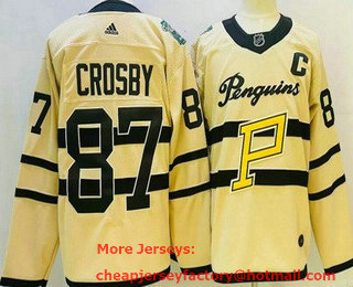 Men's Pittsburgh Penguins #87 Sidney Crosby Cream 2023 Winter Classic Authentic Jersey