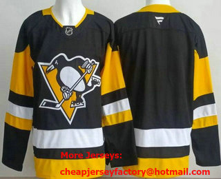 Men's Pittsburgh Penguins Blank Black Authentic Jersey