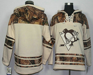 Old Time Hockey Pittsburgh Penguins Blank Cream With Camo Hoodie