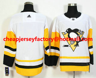 Men's Pittsburgh Penguins Blank White 2017-2018 Hockey Stitched NHL Jersey