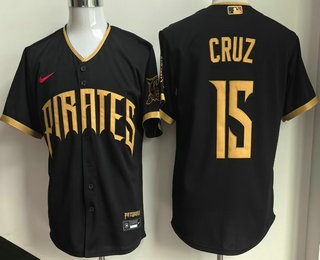 Men's Pittsburgh Pirates #15 Oneil Cruz Black 2026 City Connect Stadium Jersey