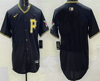 Men's Pittsburgh Pirates #15 Oneil Cruz Black Limited Jersey