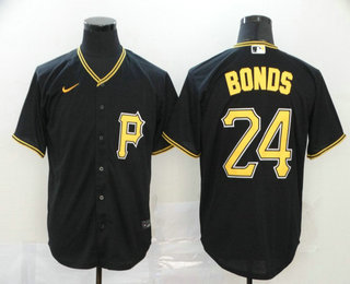Men's Pittsburgh Pirates #24 Barry Bonds Black Stitched MLB Cool Base Nike Jersey