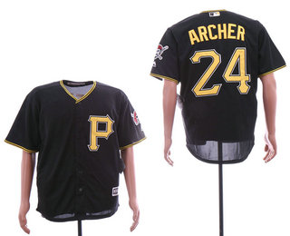 Men's Pittsburgh Pirates #24 Chris Archer Black Stitched MLB Cool Base Jersey