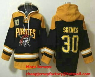 Men's Pittsburgh Pirates #30 Paul Skenes Black Ageless Must Have Lace Up Pullover Hoodie