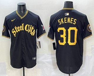 Men's Pittsburgh Pirates #30 Paul Skenes Black City Stitched Limited Jersey