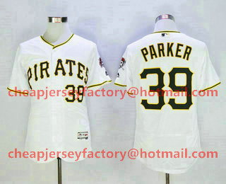 Men's Pittsburgh Pirates #39 Dave Parker Retired White Home 2016 Flexbase Baseball Jersey