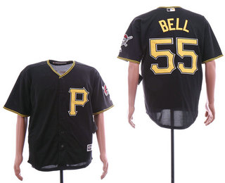 Men's Pittsburgh Pirates #55 Josh Bell Black Stitched MLB Cool Base Jersey