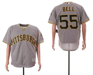 Men's Pittsburgh Pirates #55 Josh Bell Grey Stitched MLB Cool Base Jersey