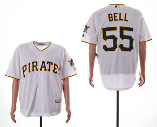 Men's Pittsburgh Pirates #55 Josh Bell White Stitched MLB Cool Base Jersey