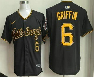 Men's Pittsburgh Pirates #6 Konnor Griffin Black Alternate Stadium Jersey
