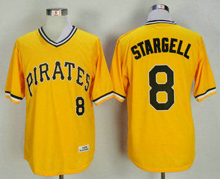 Men's Pittsburgh Pirates #8 Willie Stargell 1979 Yellow Mitchell & Ness Throwback Jersey