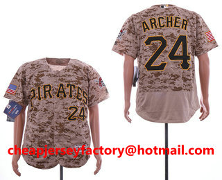 Men's Pittsburgh Pirates 24 Chris Archer Camo Alternate Stitched MLB Flex Base Jersey