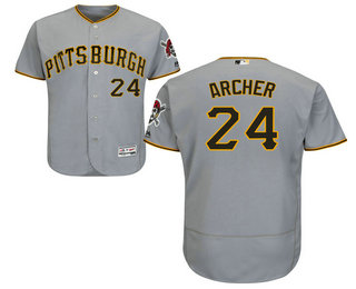 Men's Pittsburgh Pirates #24 Chris Archer Gray Flex Base Jersey