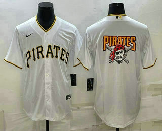 Men's Pittsburgh Pirates Big Logo White Stitched MLB Cool Base Nike Jersey