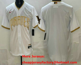 Men's Pittsburgh Pirates Blank White Gold 2026 City Connect Stadium Jersey