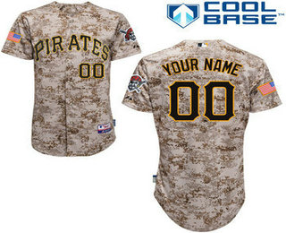 Men's Pittsburgh Pirates Camo Customized Authentic Stitched Jersey