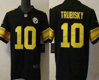 Men's Pittsburgh Steelers #10 Mitchell Trubisky Black 2016 Color Rush Stitched NFL Nike Limited Jersey