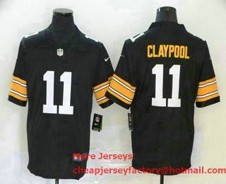 Men's Pittsburgh Steelers #11 Chase Claypool Black 2017 Vapor Untouchable Stitched NFL Nike Throwback Limited Jersey