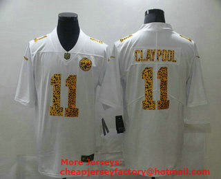 Men's Pittsburgh Steelers #11 Chase Claypool White 2020 Nike Flocked Leopard Print Vapor Limited NFL Jersey