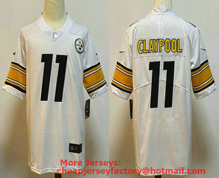 Men's Pittsburgh Steelers #11 Chase Claypool White 2020 Vapor Untouchable Stitched NFL Nike Limited Jersey