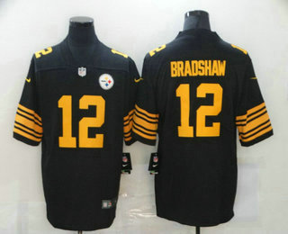 Men's Pittsburgh Steelers #12 Terry Bradshaw Black 2016 Color Rush Stitched NFL Nike Limited Jersey