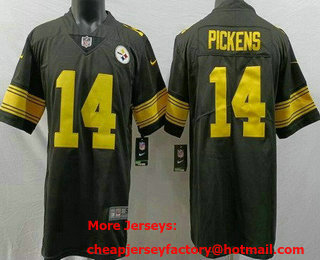 Men's Pittsburgh Steelers #14 George Pickens Limited Black Throwback Vapor Jersey