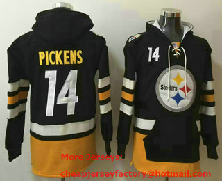 Men's Pittsburgh Steelers #14 George Pickens NEW Black Pocket Stitched NFL Pullover Hoodie