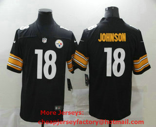 Men's Pittsburgh Steelers #18 Diontae Johnson Black 2017 Vapor Untouchable Stitched NFL Nike Limited Jersey