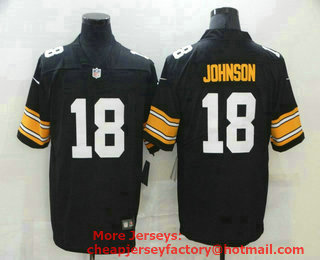 Men's Pittsburgh Steelers #18 Diontae Johnson Black 2017 Vapor Untouchable Stitched NFL Nike Throwback Limited Jersey