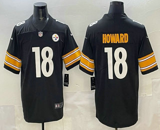 Men's Pittsburgh Steelers #18 Will Howard Black Vapor Limited Stitched Jersey