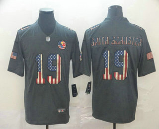 Men's Pittsburgh Steelers #19 JuJu Smith-Schuster 2019 Black Salute To Service USA Flag Fashion Limited Jersey