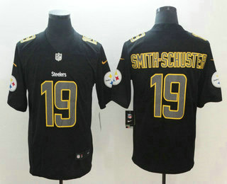 Men's Pittsburgh Steelers #19 JuJu Smith-Schuster Black 2018 Fashion Impact Color Rush Stitched NFL Nike Limited Jersey