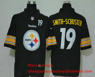 Men's Pittsburgh Steelers #19 JuJu Smith-Schuster Black 2020 Big Logo Number Vapor Untouchable Stitched NFL Nike Fashion Limited Jersey