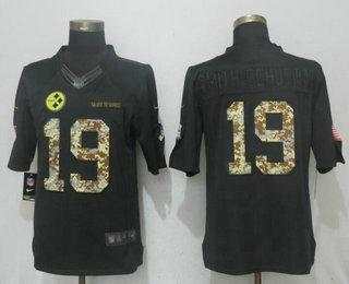 Men's Pittsburgh Steelers #19 JuJu Smith-Schuster Black Anthracite 2016 Salute To Service Stitched NFL Nike Limited Jersey