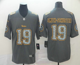 Men's Pittsburgh Steelers #19 JuJu Smith-Schuster Gray Fashion Static 2019 Vapor Untouchable Stitched NFL Nike Limited Jersey